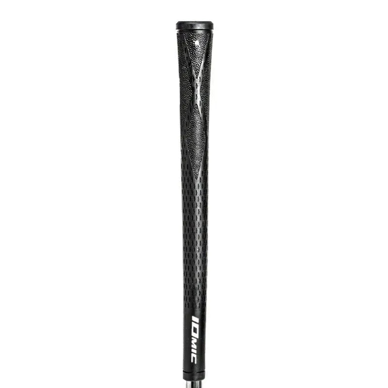 TPE material golf club grip shown in various colour options including pink, red, blue, and two-tone black.