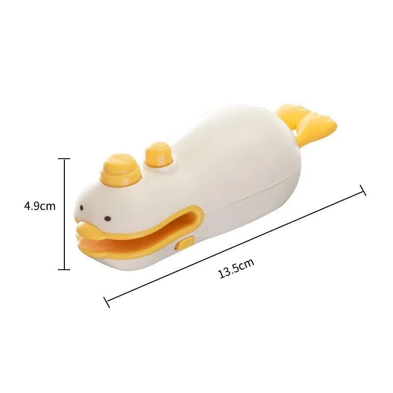Small yellow duck rechargeable sealing machine with animal jacquard design and charging cable