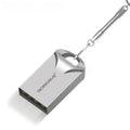 Compact black and silver metal USB flash drive showing its small 23mm size.