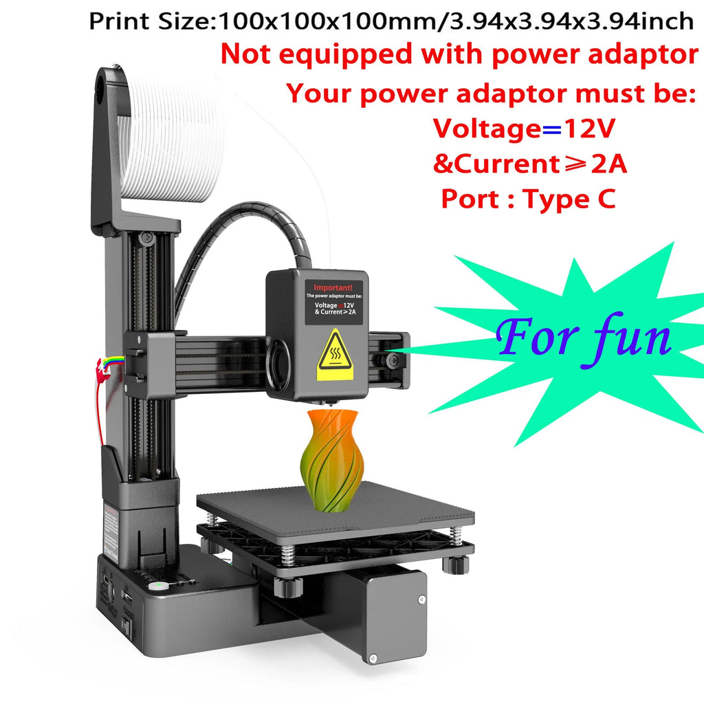 EasyThreed K10 white 3D printer with 175mm build volume compatible with TPU and PLA filaments