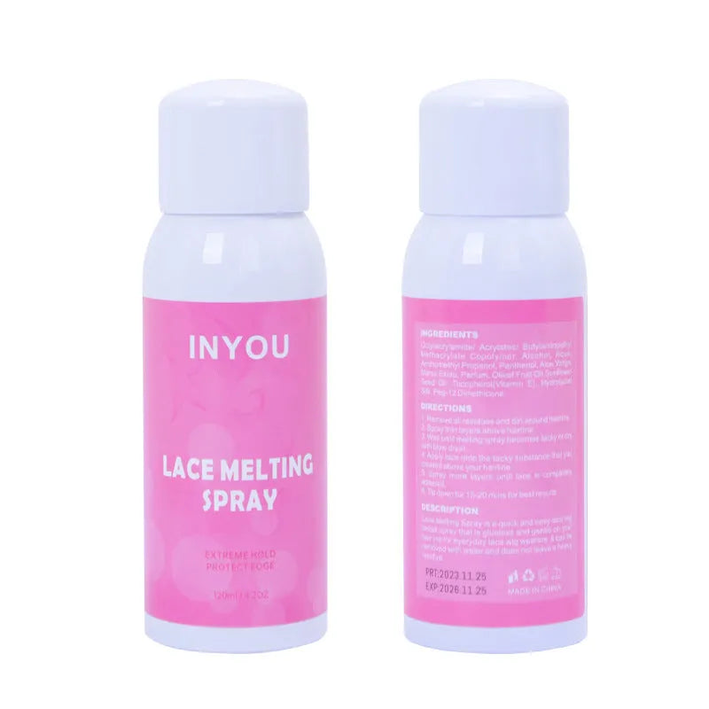120ml transparent lace wig spray glue aerosol adhesive can for fast-drying lace bonding