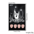 24 piece set of short almond shaped false nails with a simple black French style design.