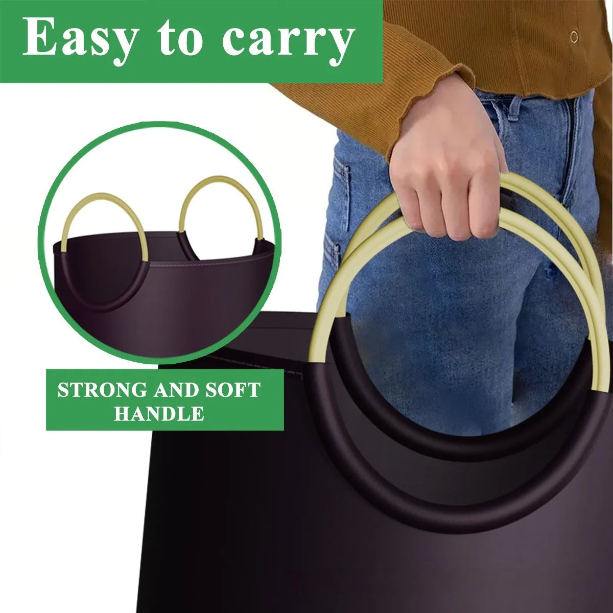 Round multifunctional portable trash can 38x72cm made of PP plastic for office and outdoor use with optional pattern