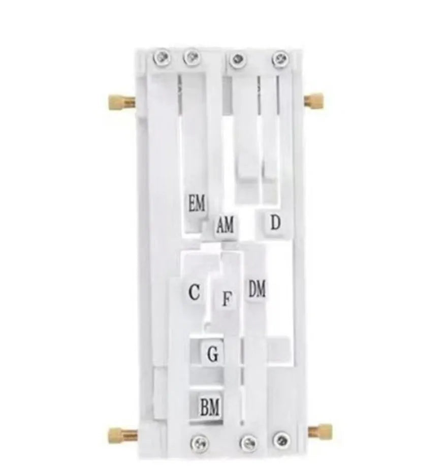 Black automatic guitar chord device for folk playing practice with double chord functionality