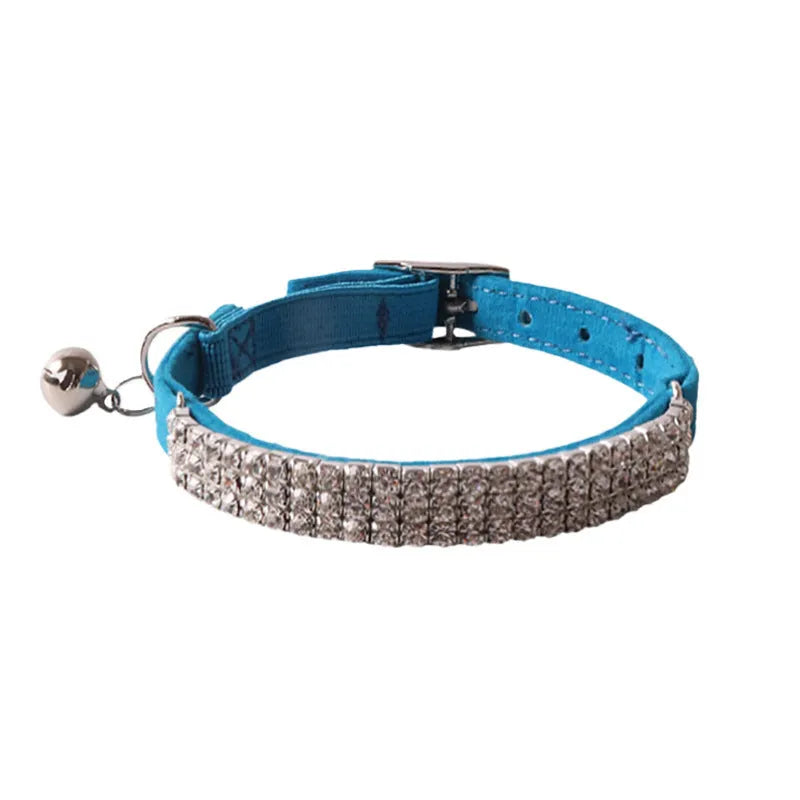 Flannel gang drill cat collar with elastic buckle in multiple colour options