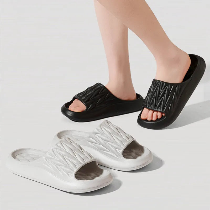 Leaf texture design EVA slippers in multiple colours with non-slip soles
