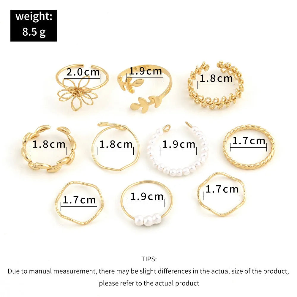 Gold-coloured alloy ring with openwork flower design and glossy electroplated finish