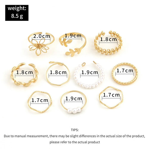 Gold-coloured alloy ring with openwork flower design and glossy electroplated finish