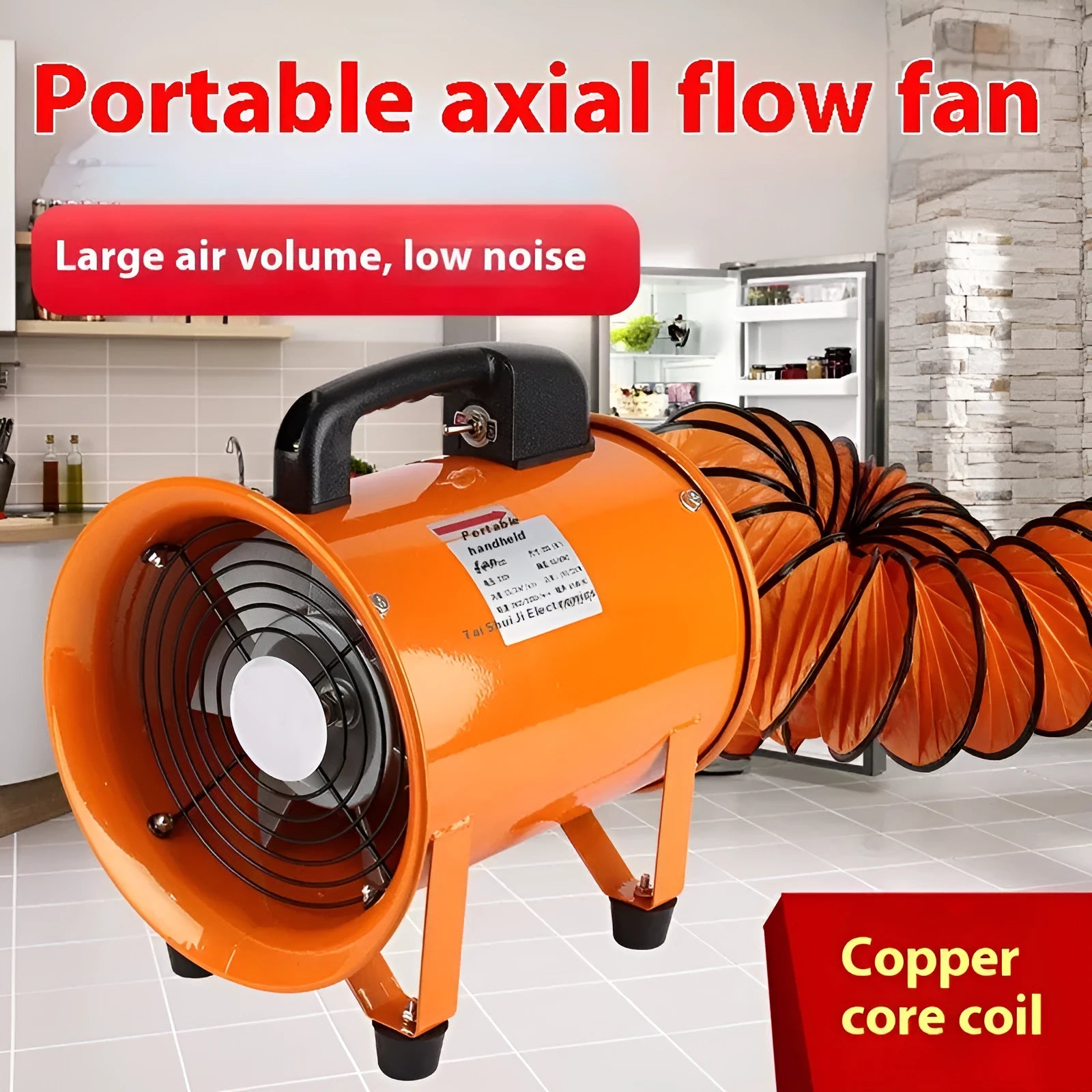 8-inch titanium steel industrial axial flow fan for dust removal and ventilation systems