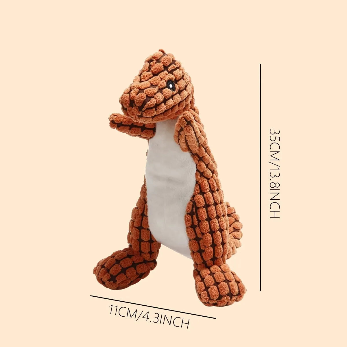 Set of four grey, green, and orange dog toys with sound features for chewing and training