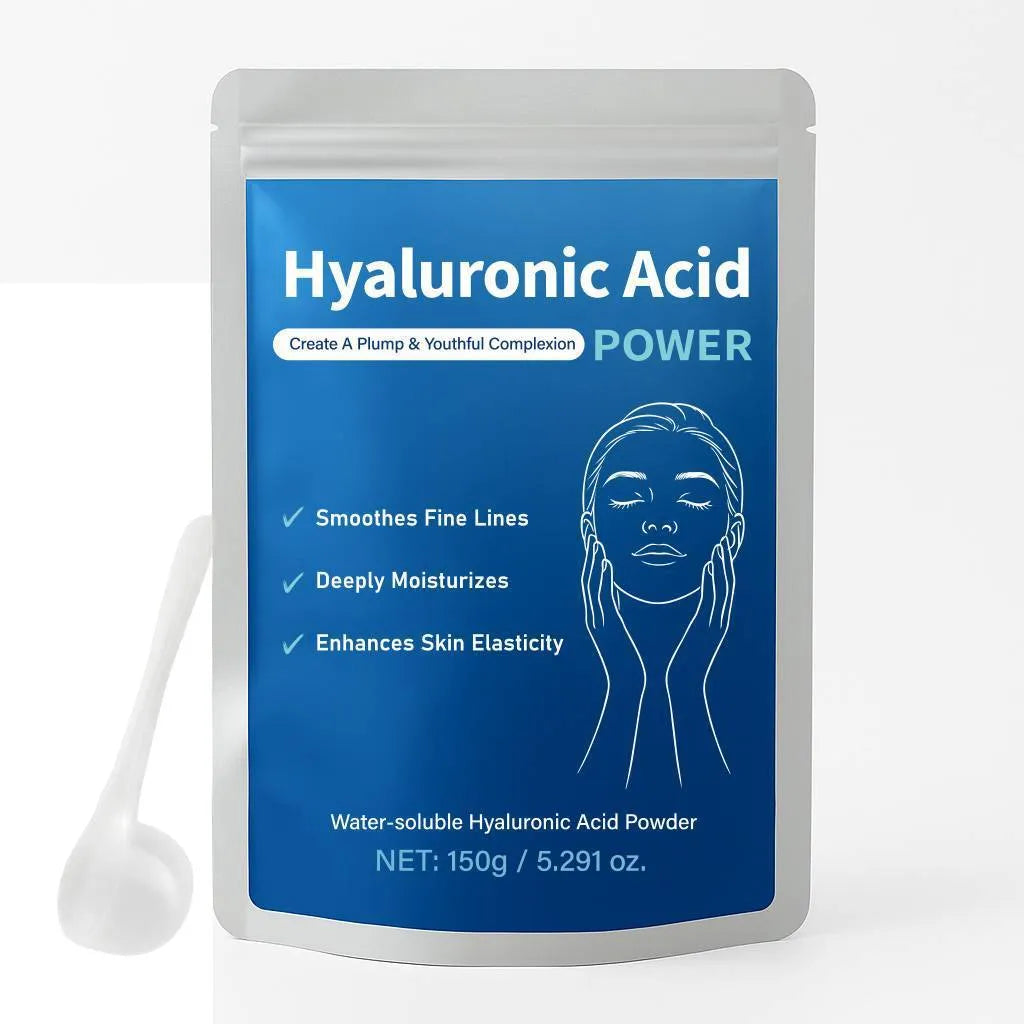 150G bulk container of pure hyaluronic acid powder for DIY skincare and facial beauty formulations