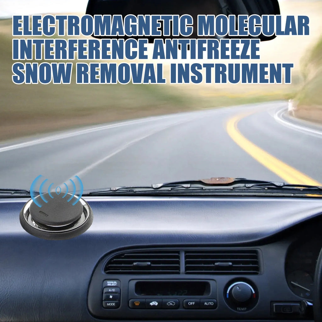 Black handheld portable car deicing instrument for melting windscreen ice and snow