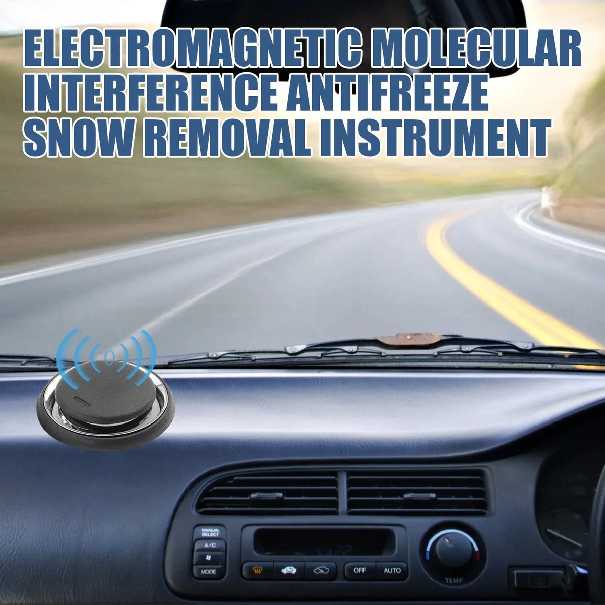 Black handheld portable car deicing instrument for melting windscreen ice and snow