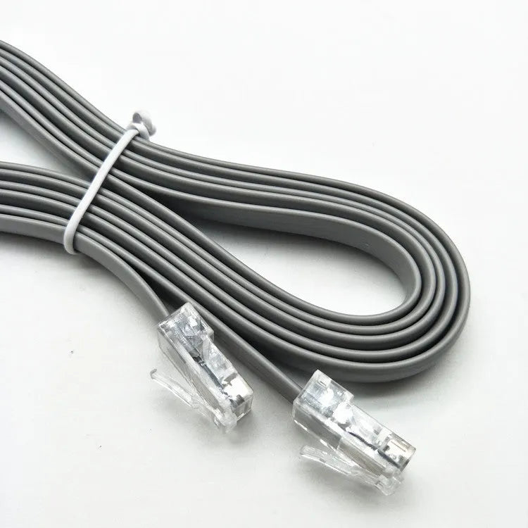 Silver grey CAT6 Ethernet network cable with RJ45 connectors, 2 metres long.