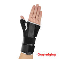 Black or gray carbon fiber sports wrist guard with thumb strap for left or right hand support