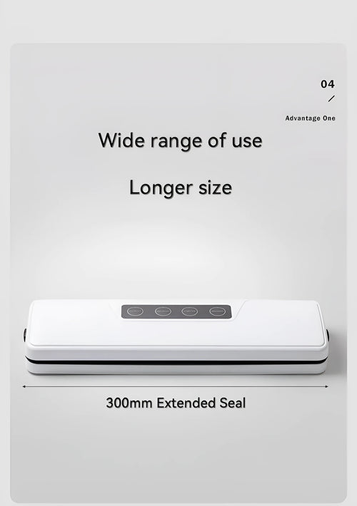 White automatic vacuum sealer machine for household food preservation with compact design