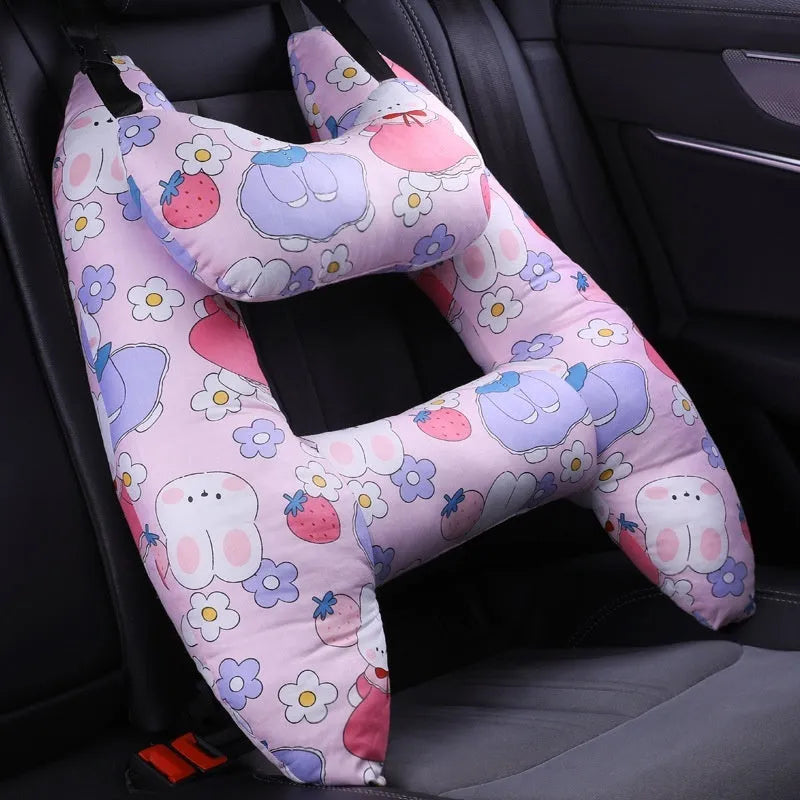 55x70cm car headrest pillow with cartoon pattern and pearl cotton filling