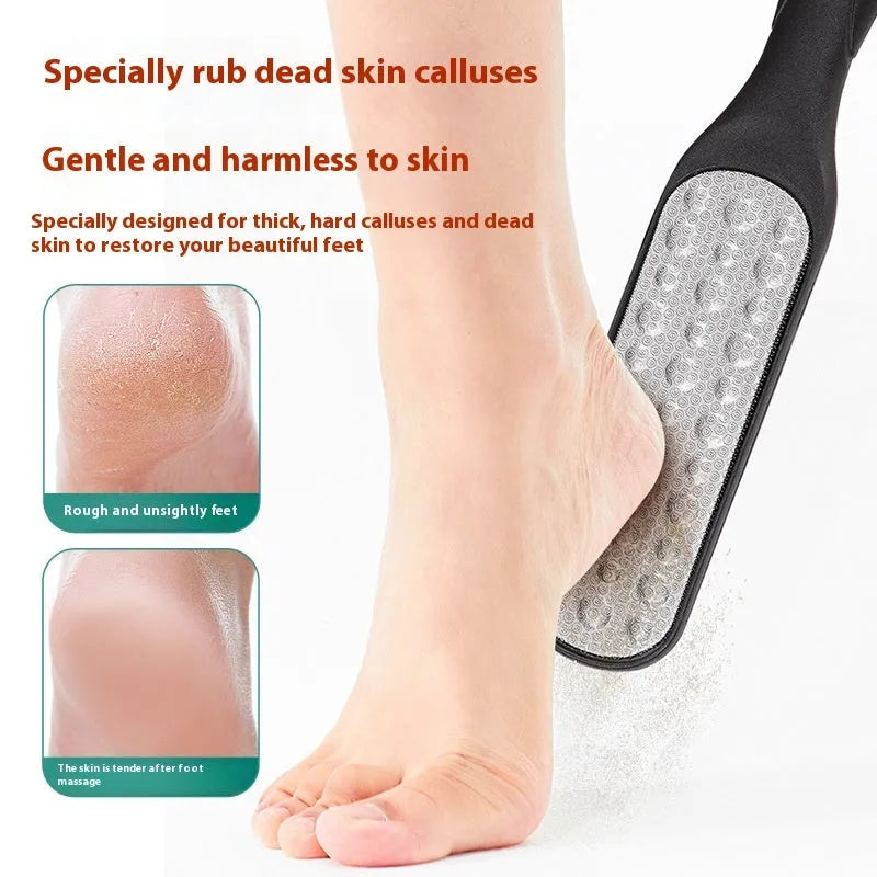 Double-sided stainless steel foot grinder tool with sandpaper file and grinder unit