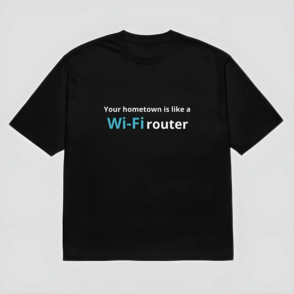 Men's black T-shirt with 3D printed cartoon pattern showing dimensional design detail on thin polyester fabric