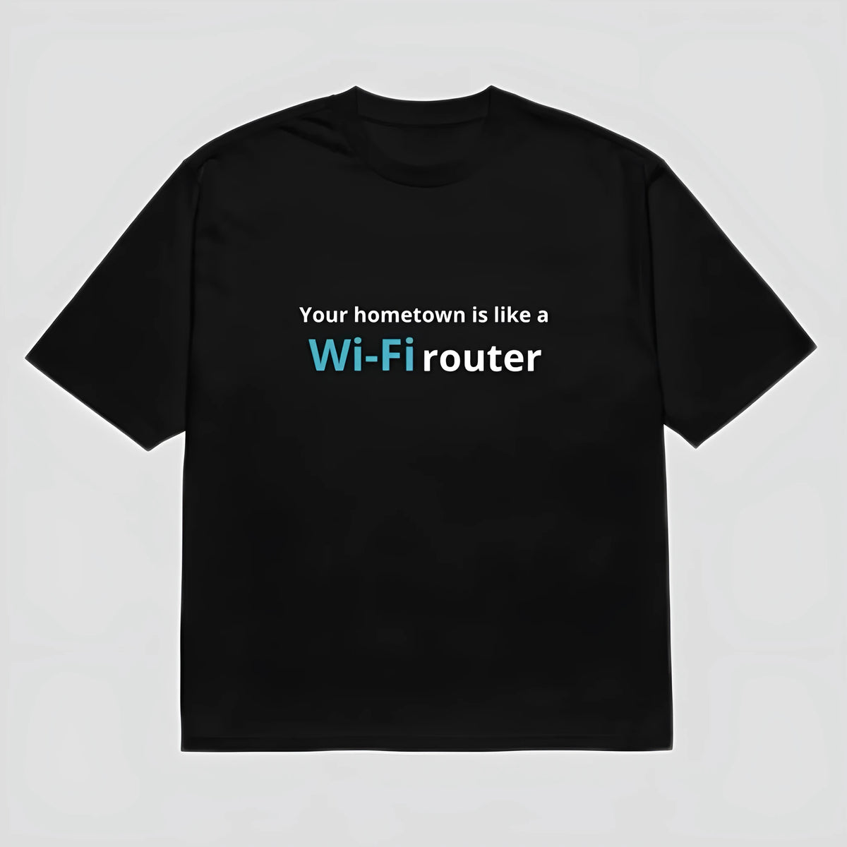 Men's black T-shirt with 3D printed cartoon pattern showing dimensional design detail on thin polyester fabric