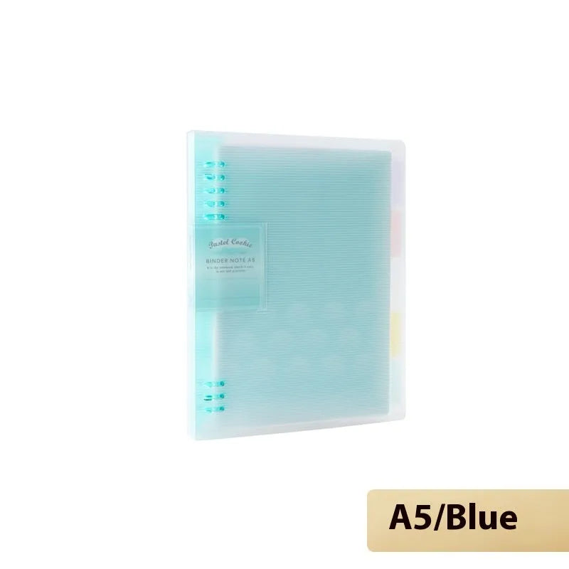 Refillable B5 spiral notebook with coloured PP cover and loose-leaf paper