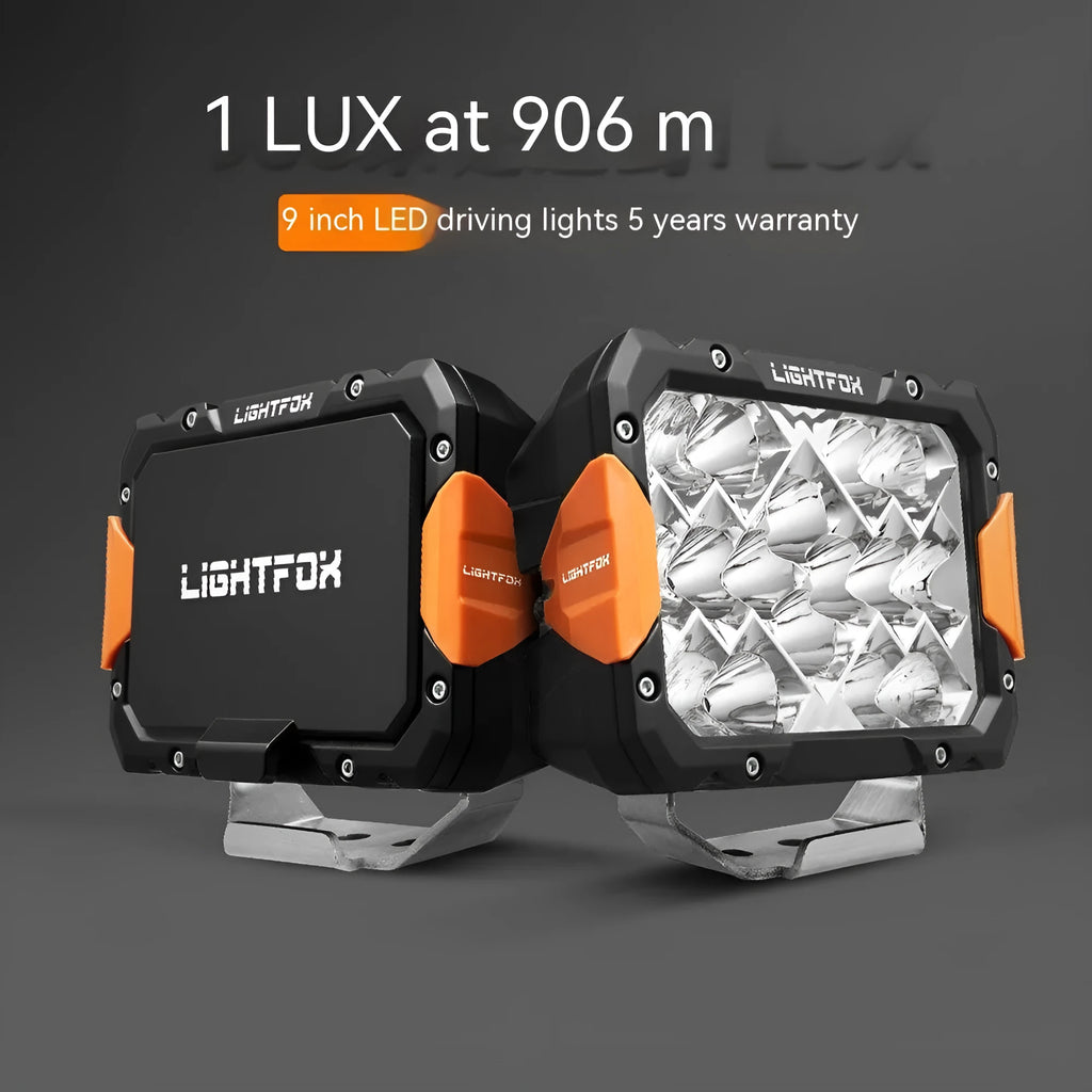 Black aluminium LED front bumper lights for off-road vehicle retrofitting