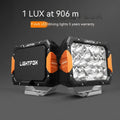 Black aluminium LED front bumper lights for off-road vehicle retrofitting