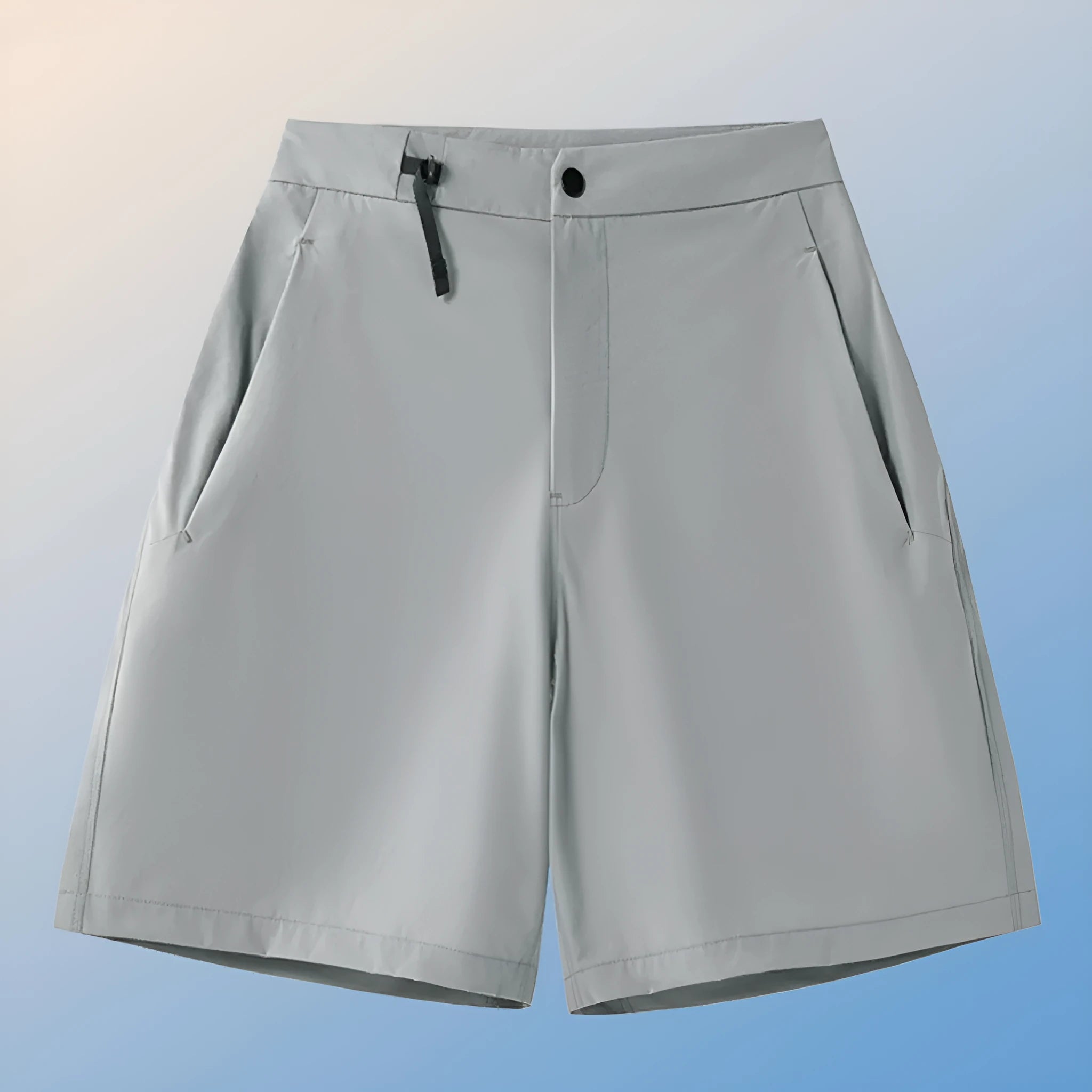 Men's Army Green quick-drying sports shorts with 3D cut and elastic sides for running and climbing.