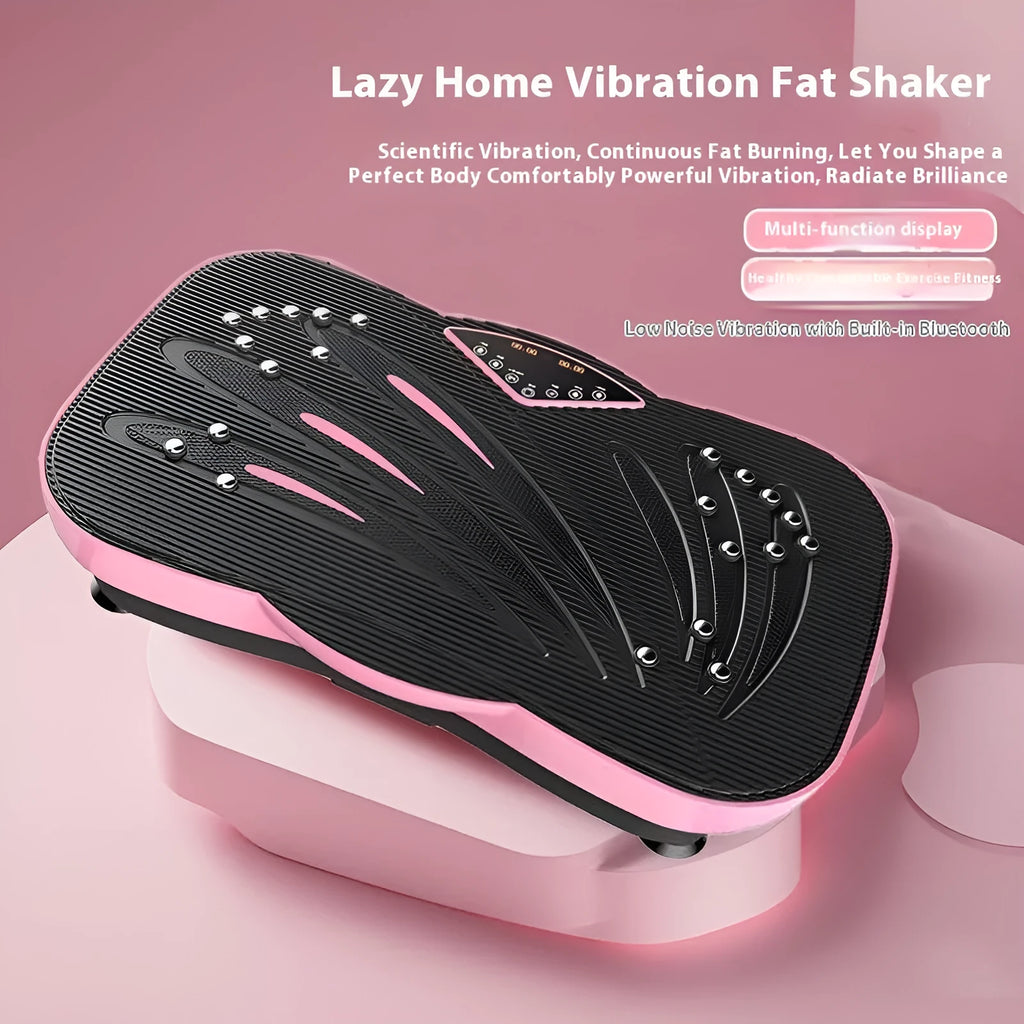 Multifunctional home fitness power plate with remote control in black or pink colour