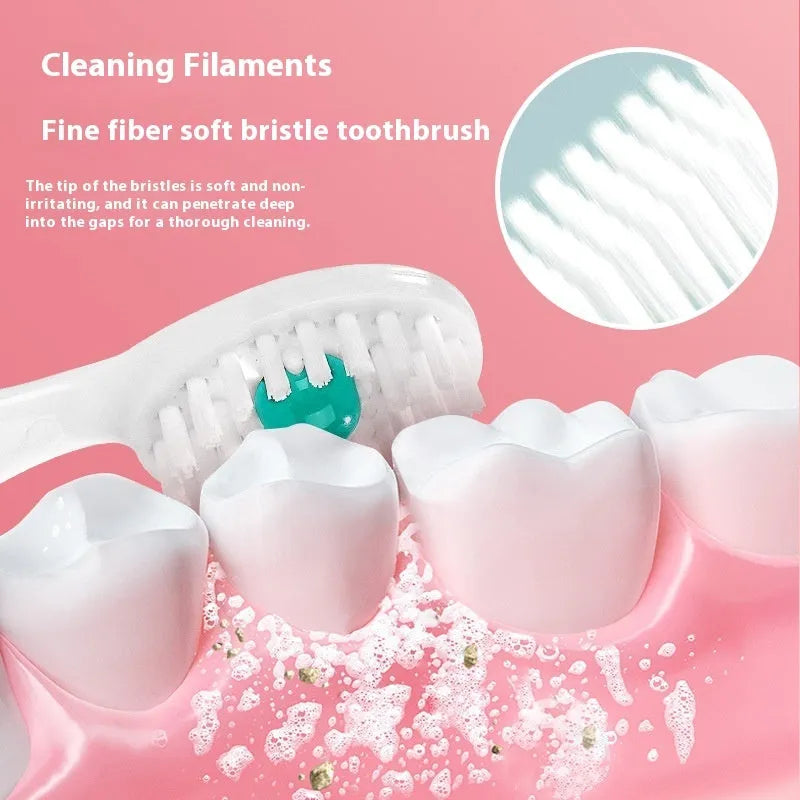 Box of disposable bead toothbrushes with integrated toothpaste beads for travel and portable oral care.