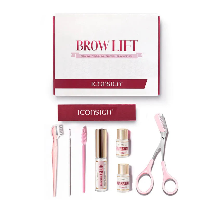Pink eyebrow scalding suit keratin treatment kit with eyebrow perm set for permanent brow shaping