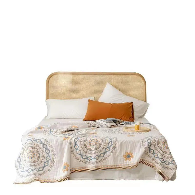 Cotton geometric pattern towel blanket in modern simplicity style