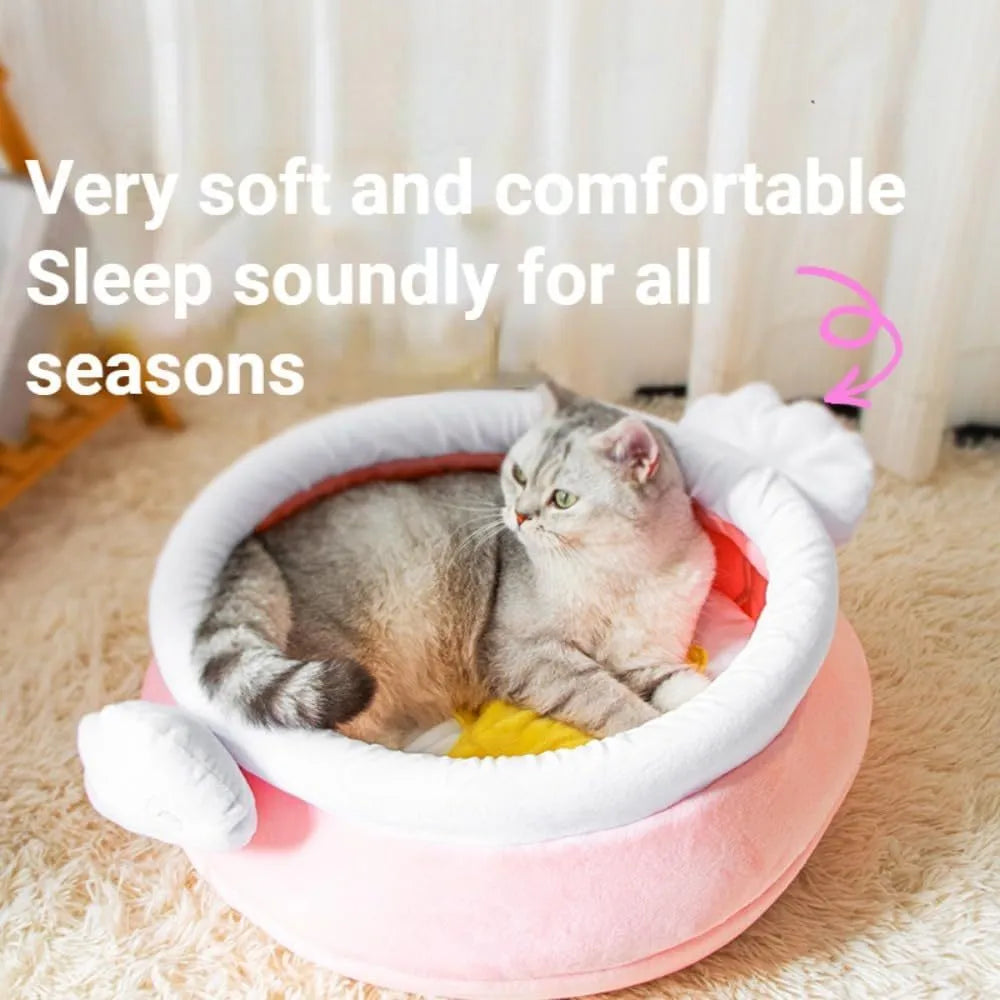 Honey pot magic shape cat sofa bed with removable pad in pink colour