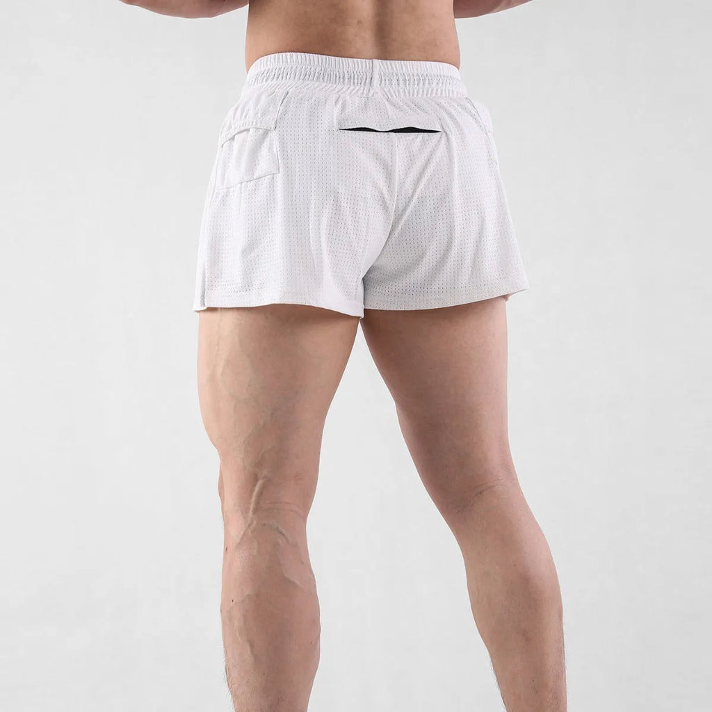 Men's quick-drying nylon summer shorts in black and white colour options
