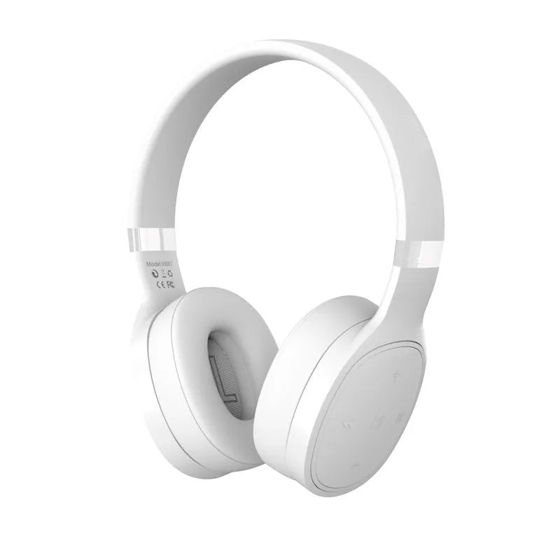 Folding wireless Bluetooth sports headset in black with 40mm speakers and collapsible design