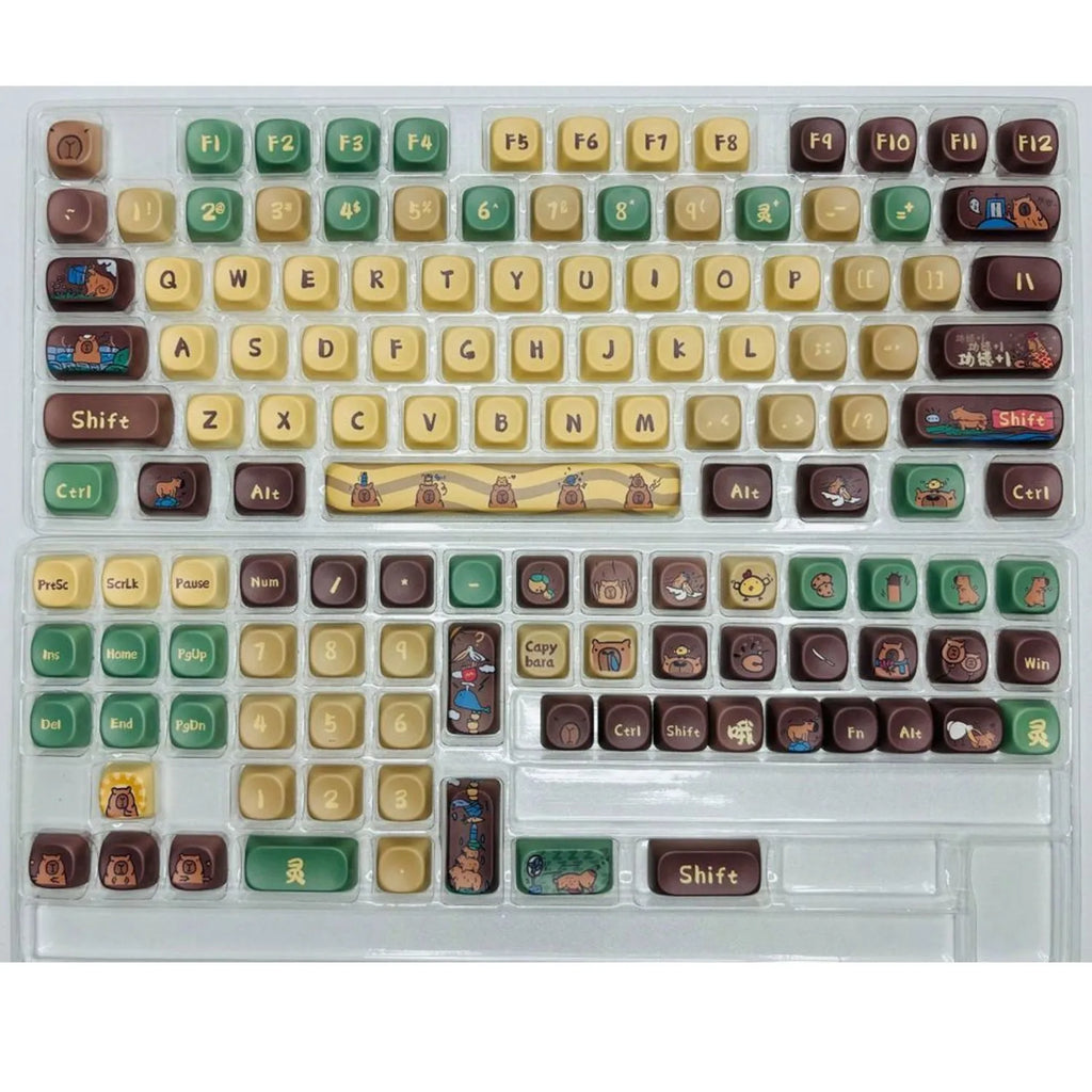 Capabala PBT Girl MOA Height mechanical keyboard keycap set of 130 keys.