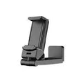 Black foldable rotating phone holder showing 360-degree adjustment for mobile devices
