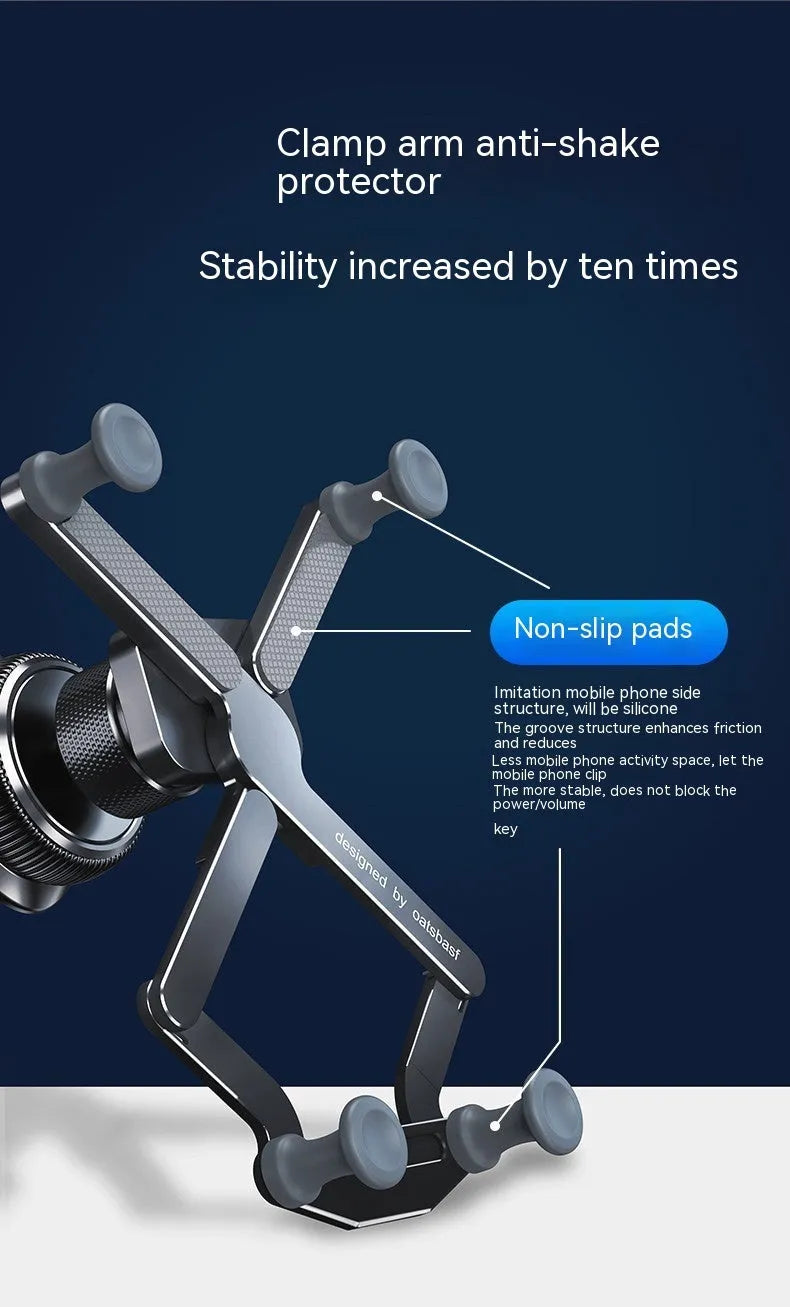 Aluminium alloy car air vent mobile phone bracket holder with snap-on installation