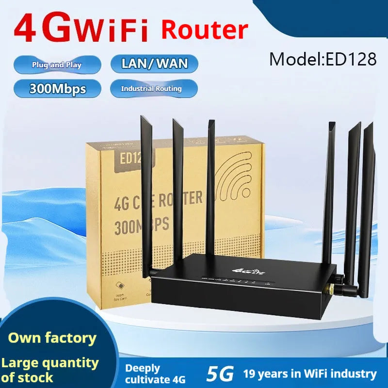 Industrial iron box 4G/3G router with DC power supply and optional antennas