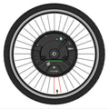 Black alloy hub wheel with integrated Imotor 3.0 electric bicycle conversion motor