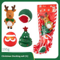 Christmas dog toys vinyl gift sets with bite ropes, tennis balls, Santa heads and festive shapes