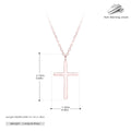 S925 sterling silver cross pendant necklace on adjustable O-shaped chain with three plating options