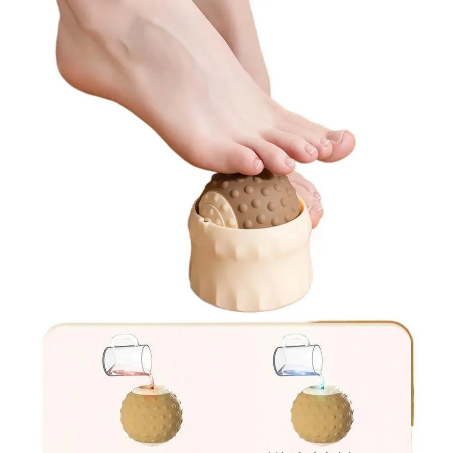 Massage ball set for cold and hot compress therapy in caramel mocha and green colour options