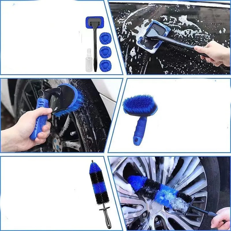 26-piece automotive cleaning brush kit with polypropylene construction