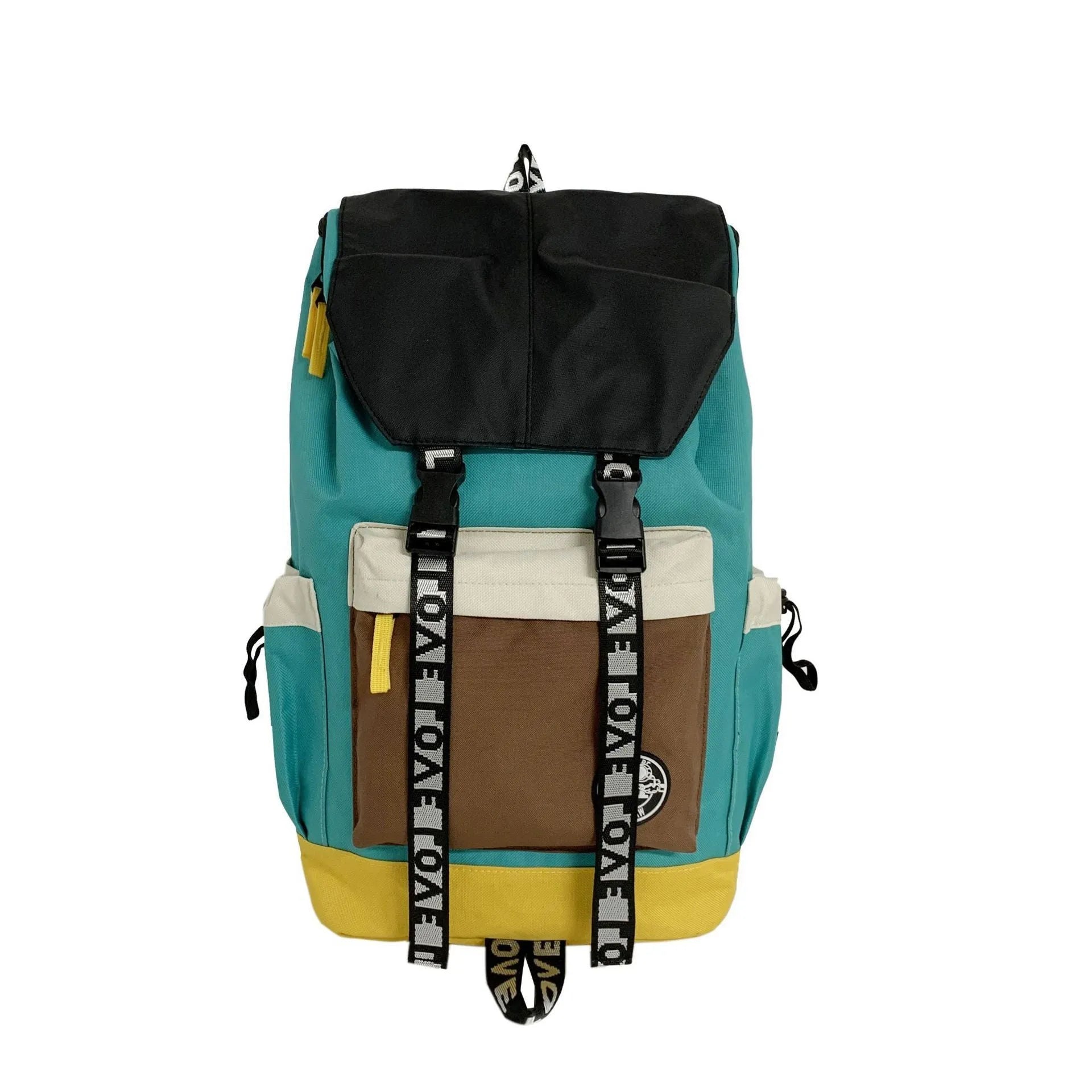 Oxford cloth school backpack in black, green, or red with handheld, shoulder and backpack carrying options