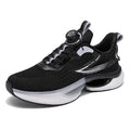 Korean style low-top sports shoes with rotating button buckle on Fly-kit mesh upper