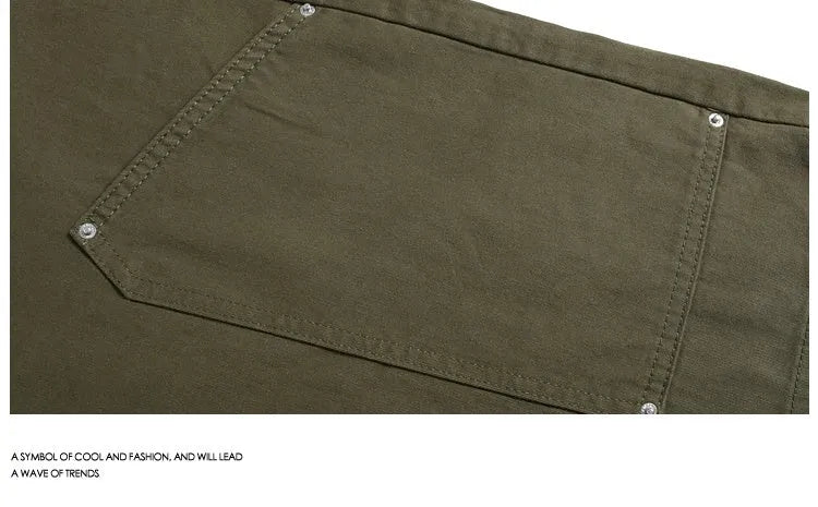 Women's cropped wide-leg pants with rivet detailing in apricot, red or army green colours