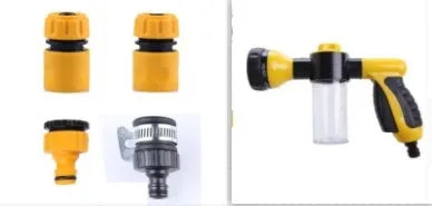 Green high pressure foam spray gun with adjustable nozzle for car washing and garden cleaning