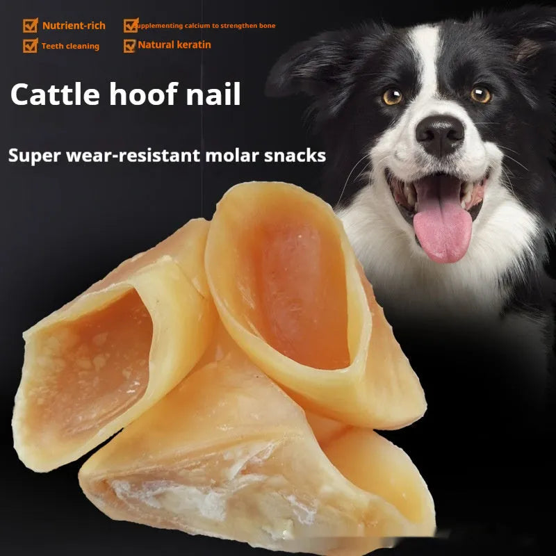 Natural cow hoof shell dog grinding rod chew treat for small and large breed dogs.