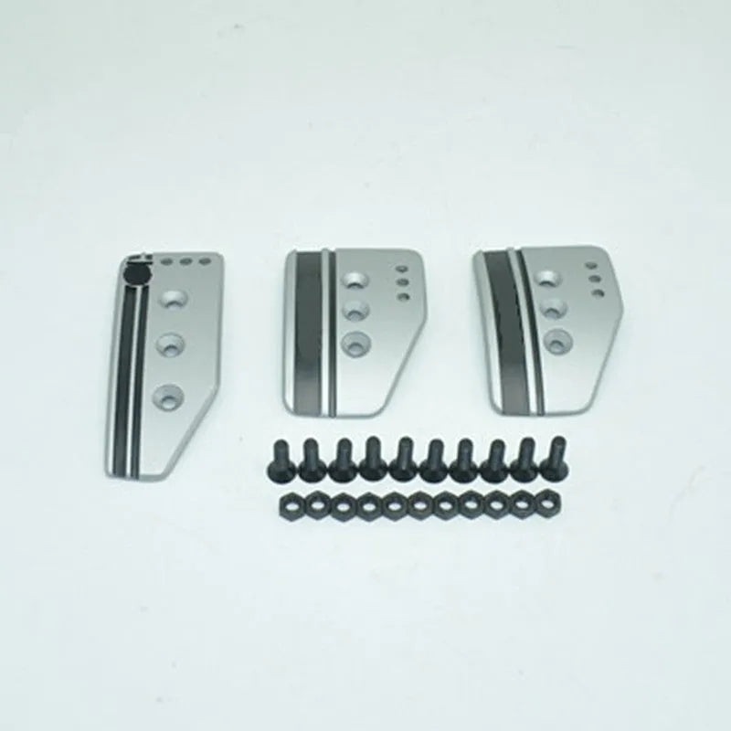 Aluminium alloy manual transmission car pedal set showing brake, accelerator and clutch pedals with SPC design pattern